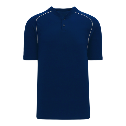 Athletic Knit Two Button Performance Baseball Jersey with Piping (BA1344)